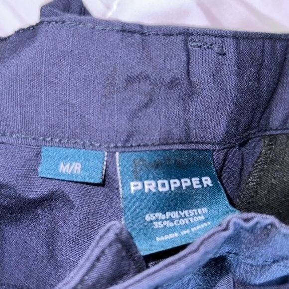 Propper Mens Navy Blue Cargo Pants M/R 65% Polyester 35% Cotton Ripstop Durable - Picture 2 of 12